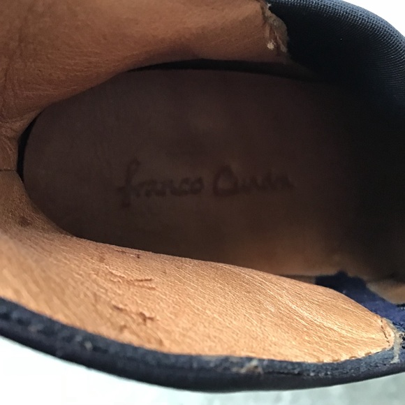 Franco Cuadra Blue Leather Short Heeled Boots - Picture 2 of 8